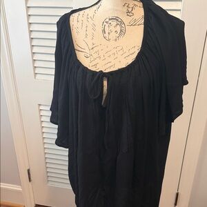 torrid Black Peasant Tie-Neck Tunic